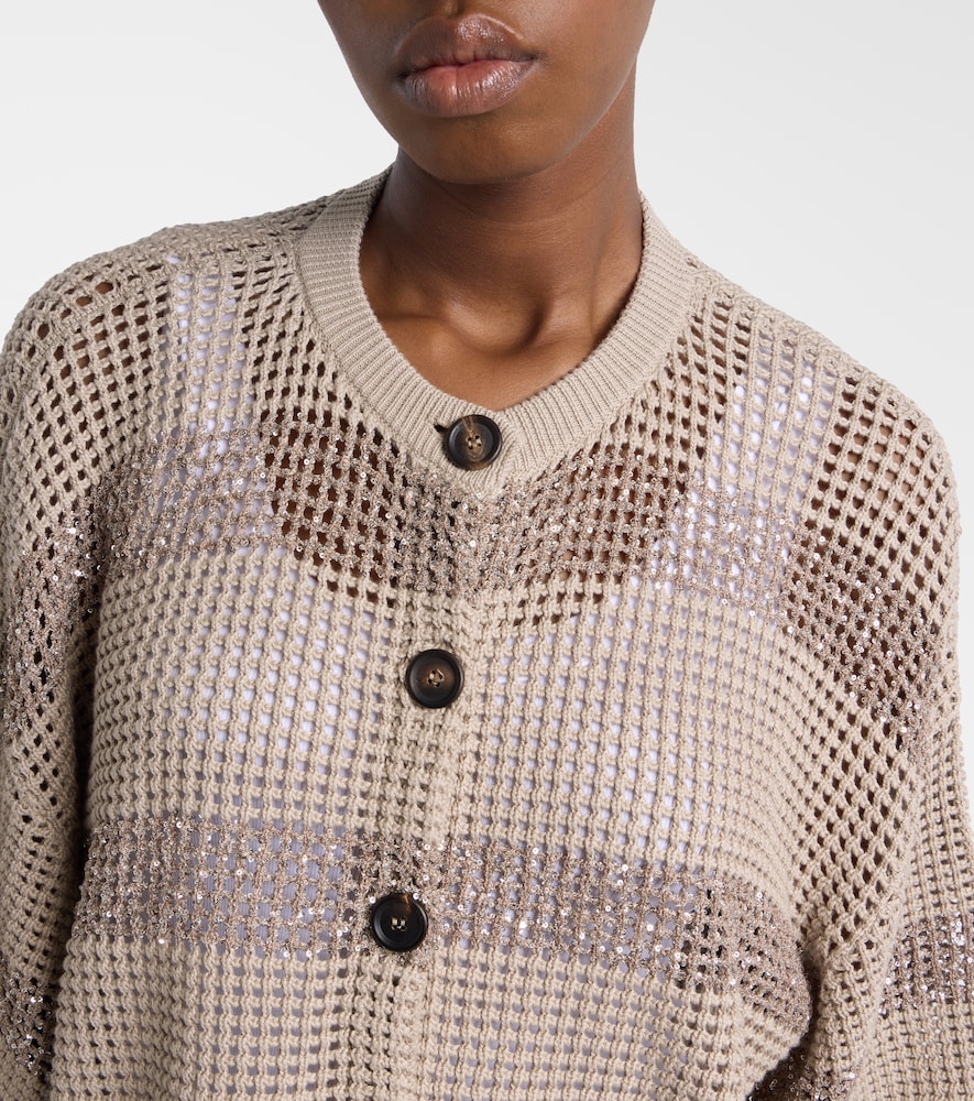 Sequined cotton cardigan