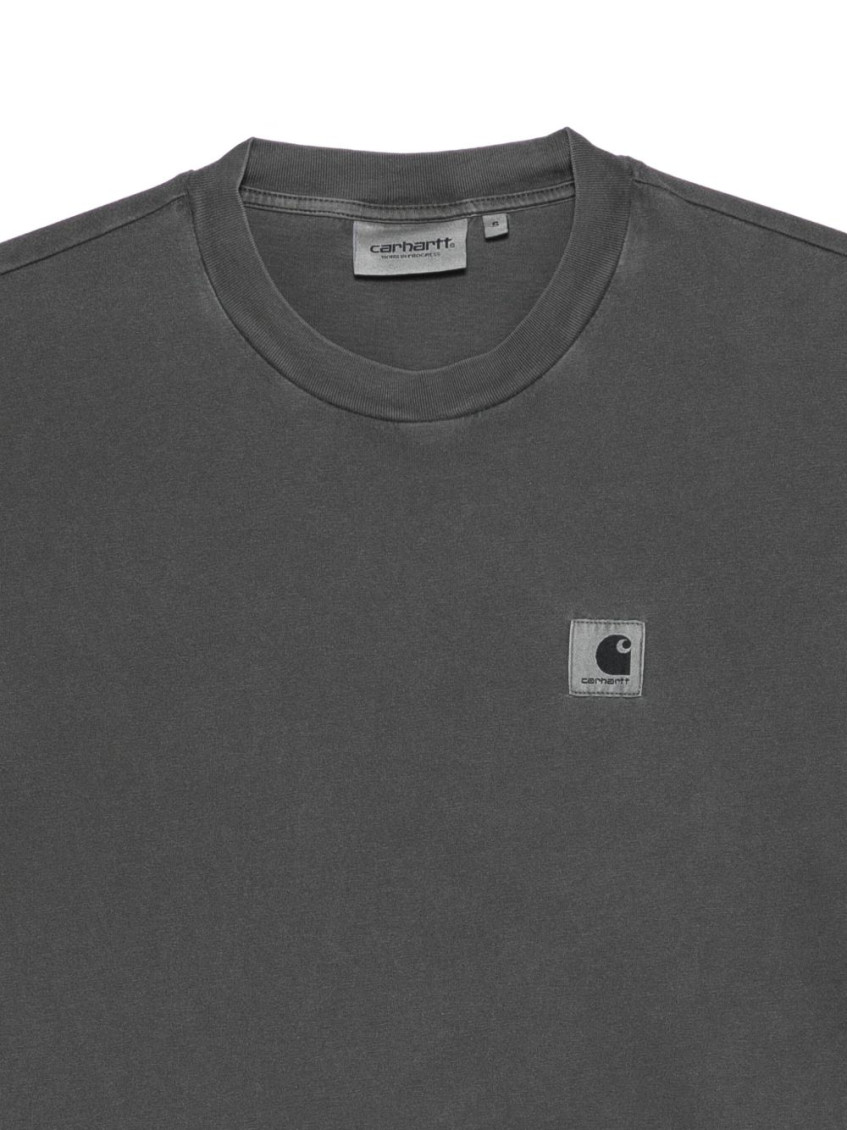 Grey Crewneck Logo Patch T-Shirt
