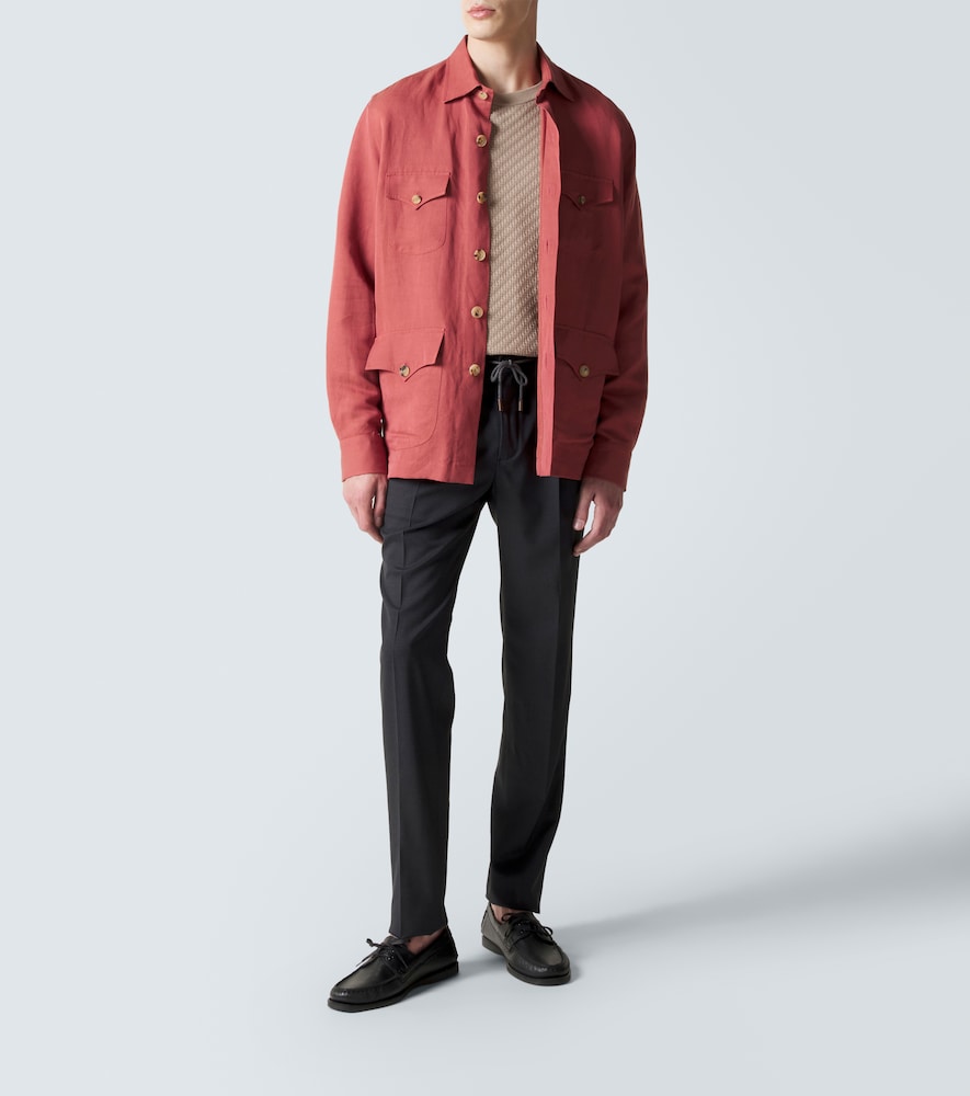 Virgin wool tapered pants