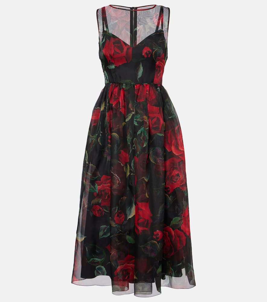 Floral silk cocktail dress