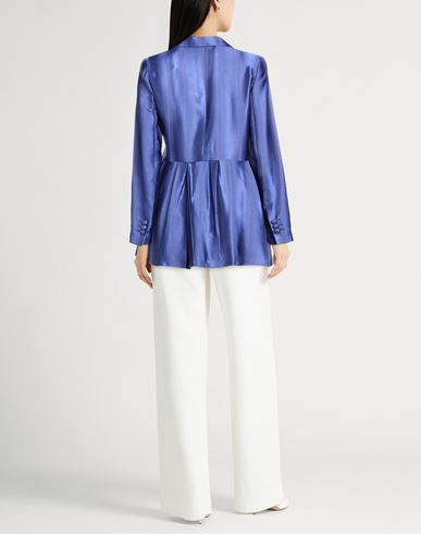 Woman Blazer Blue Size 10 Viscose