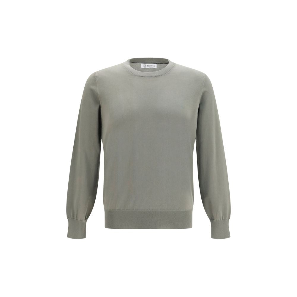 Cotton Crew-Neck Sweatshirt — Gray