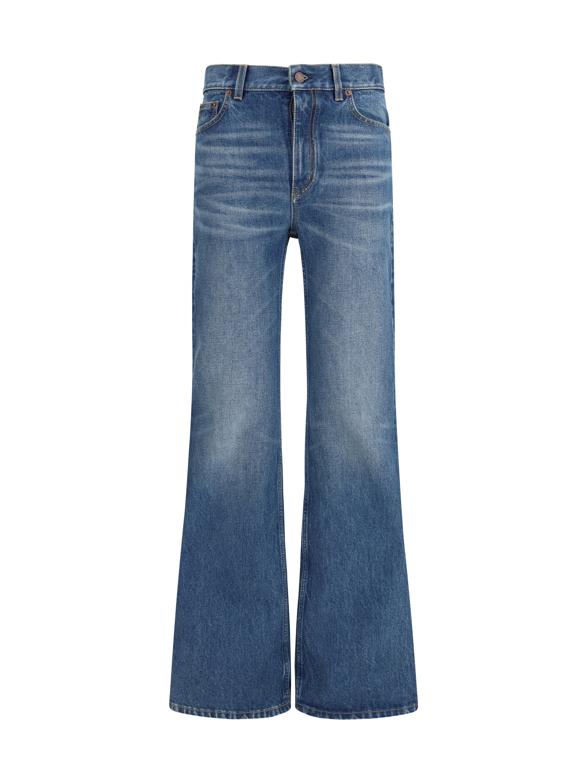 Flared Organic Cotton Denim Jeans — Blue