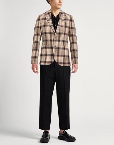 Man Blazer Light brown Size 44 Wool, Polyester, Cotton