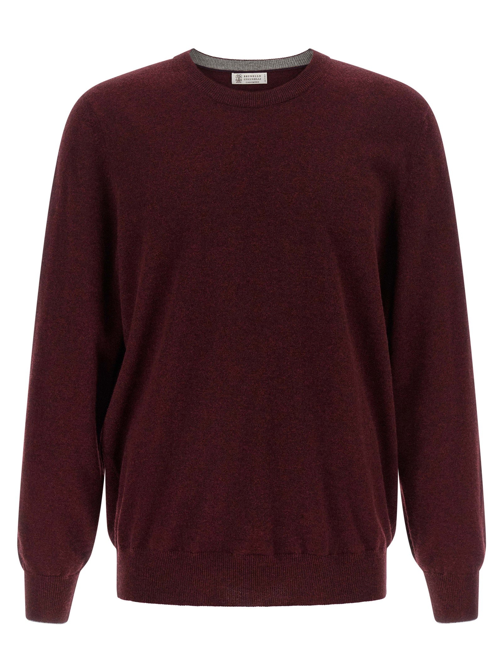 Pure Cashmere Crew Neck Sweater — Burgundy