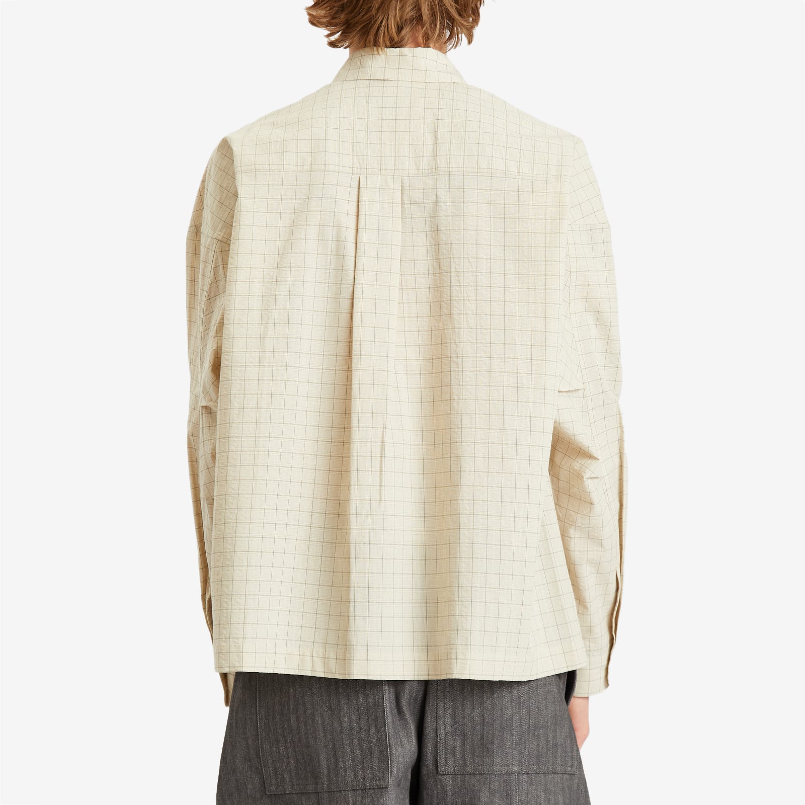 Men's Pocket Parka Jacket Shirt in Parchment Check