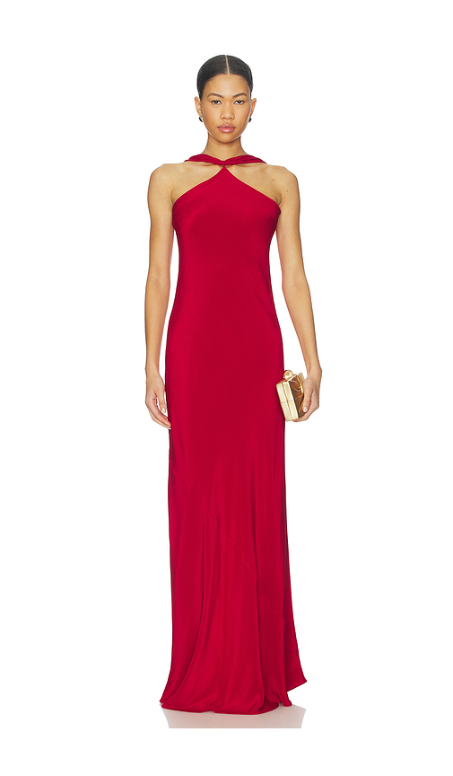 Cult Gaia Phoebe Dress in Merlot - Red. 6 also
