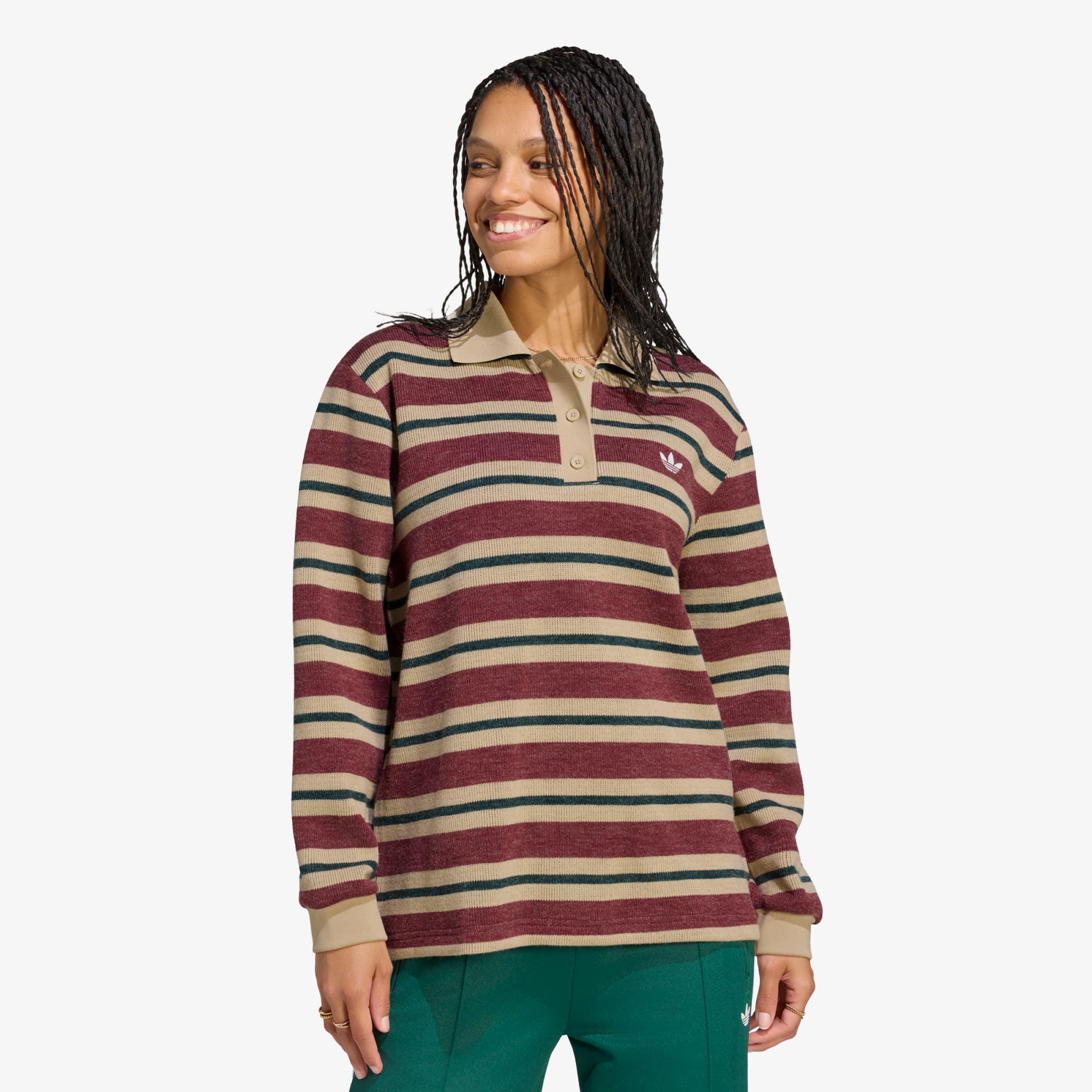 Sweater adidas Stripe Knitted Polo Shadow Red