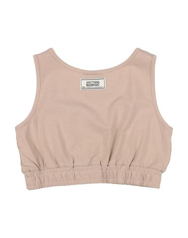 Kid Girl Top Beige Size 10 Cotton, Elastane