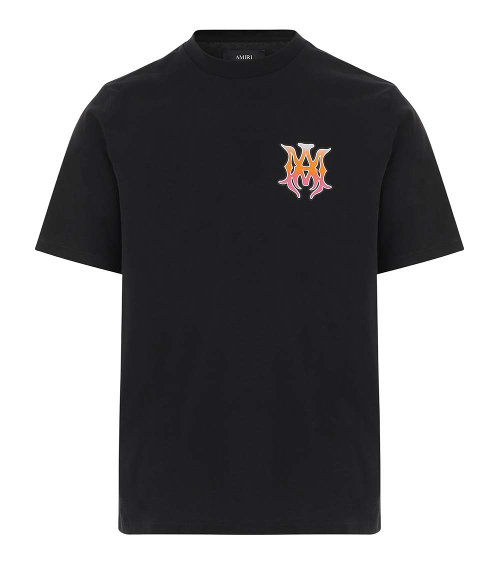 Black T-Shirt With Ma Surf Print On The Front Cotton Men Tshirts And Polo Shirts - Men