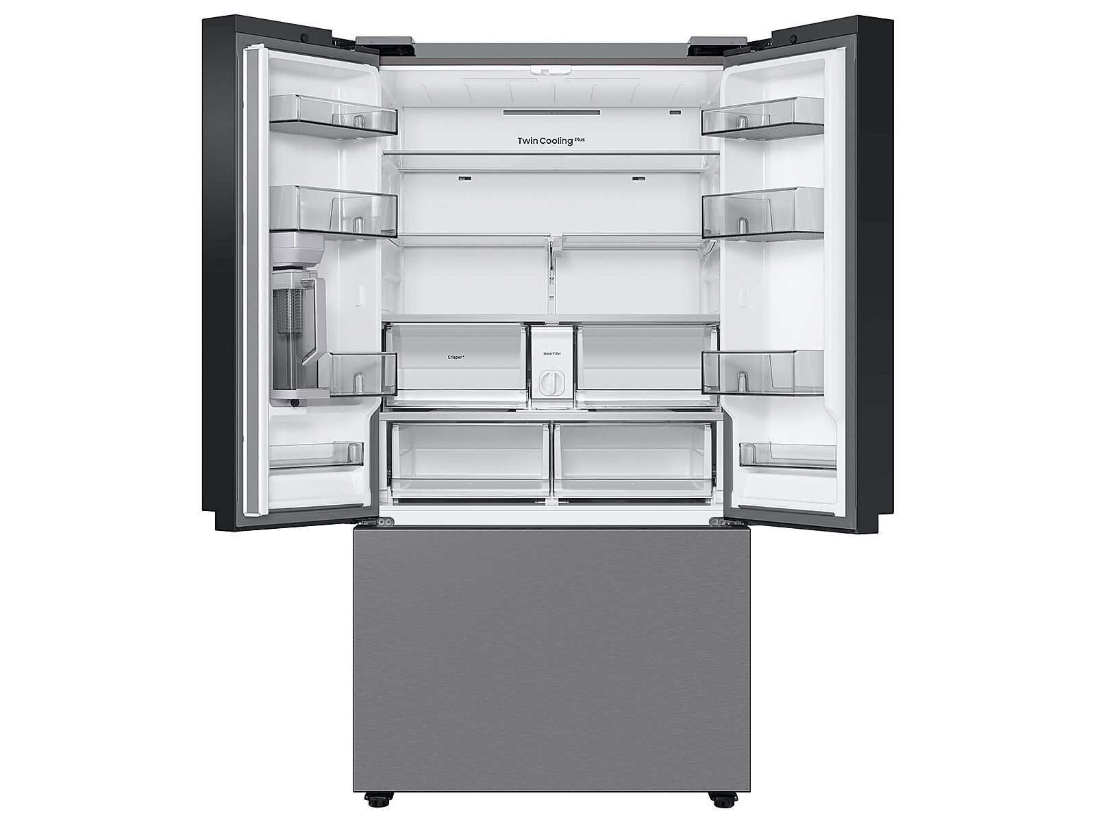 Bespoke 3-Door French Door Refrigerator (30 cu. ft.) with AutoFill Water Pitcher in Stainless Steel(RF30BB6200QLAA)
