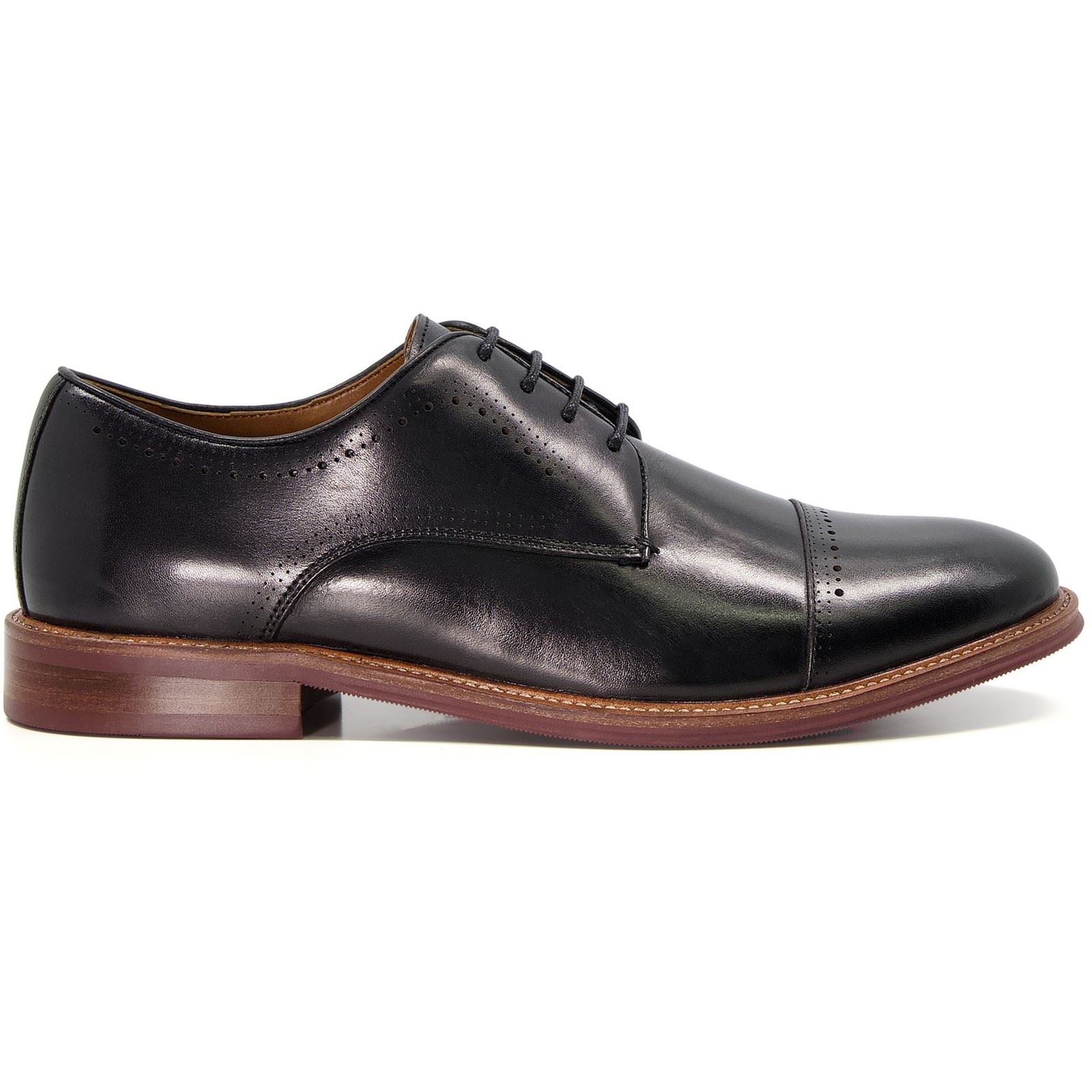 Dune Savion Leather Men's Black Oxford Shoe