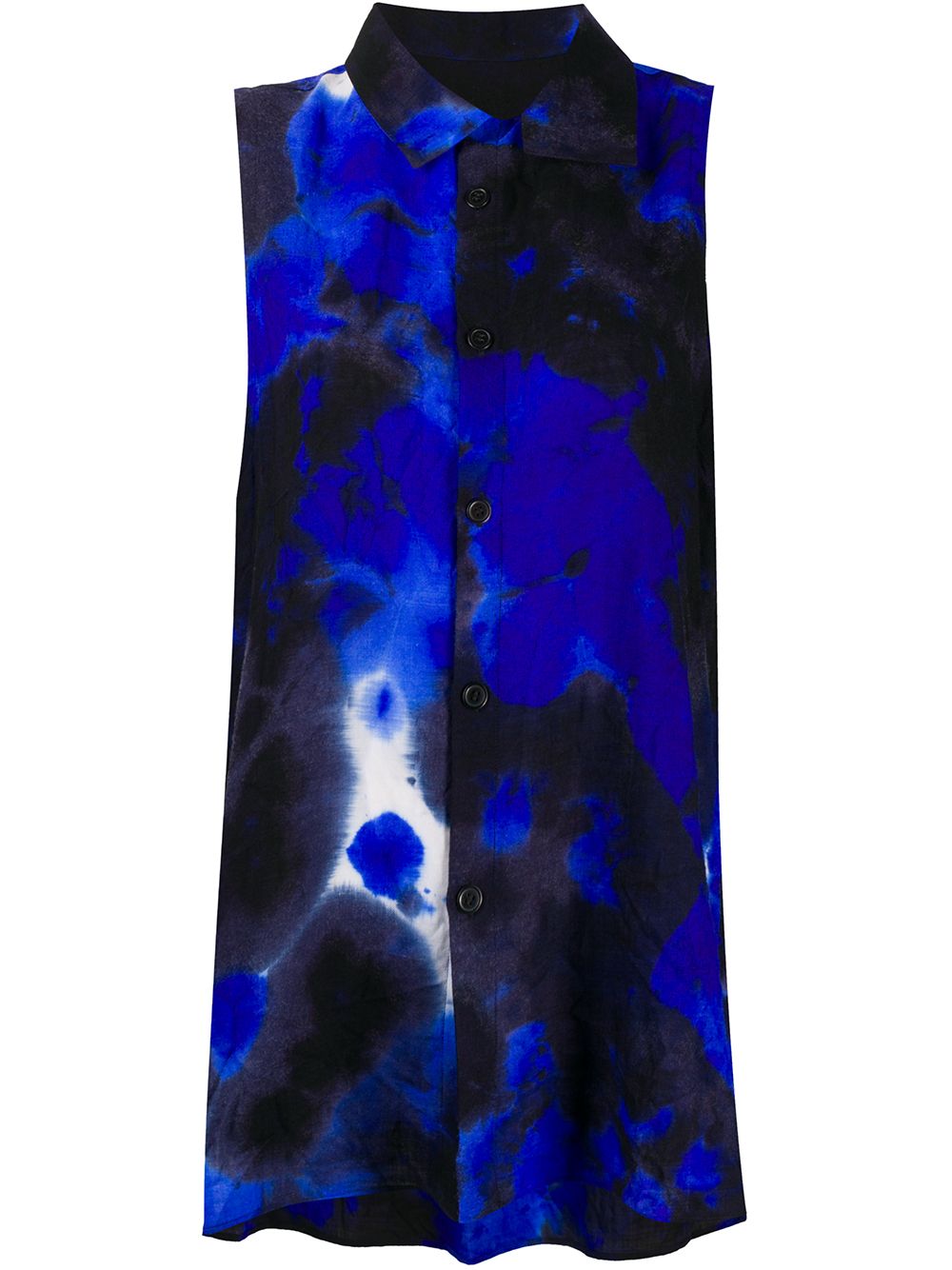 Longline tie-dye shirt - Blue