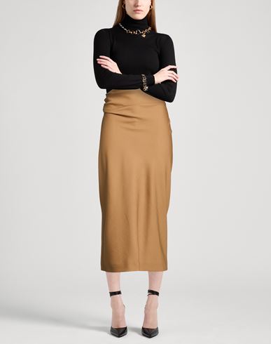 Woman Midi skirt Light brown Size 6 Polyester, Wool, Elastane
