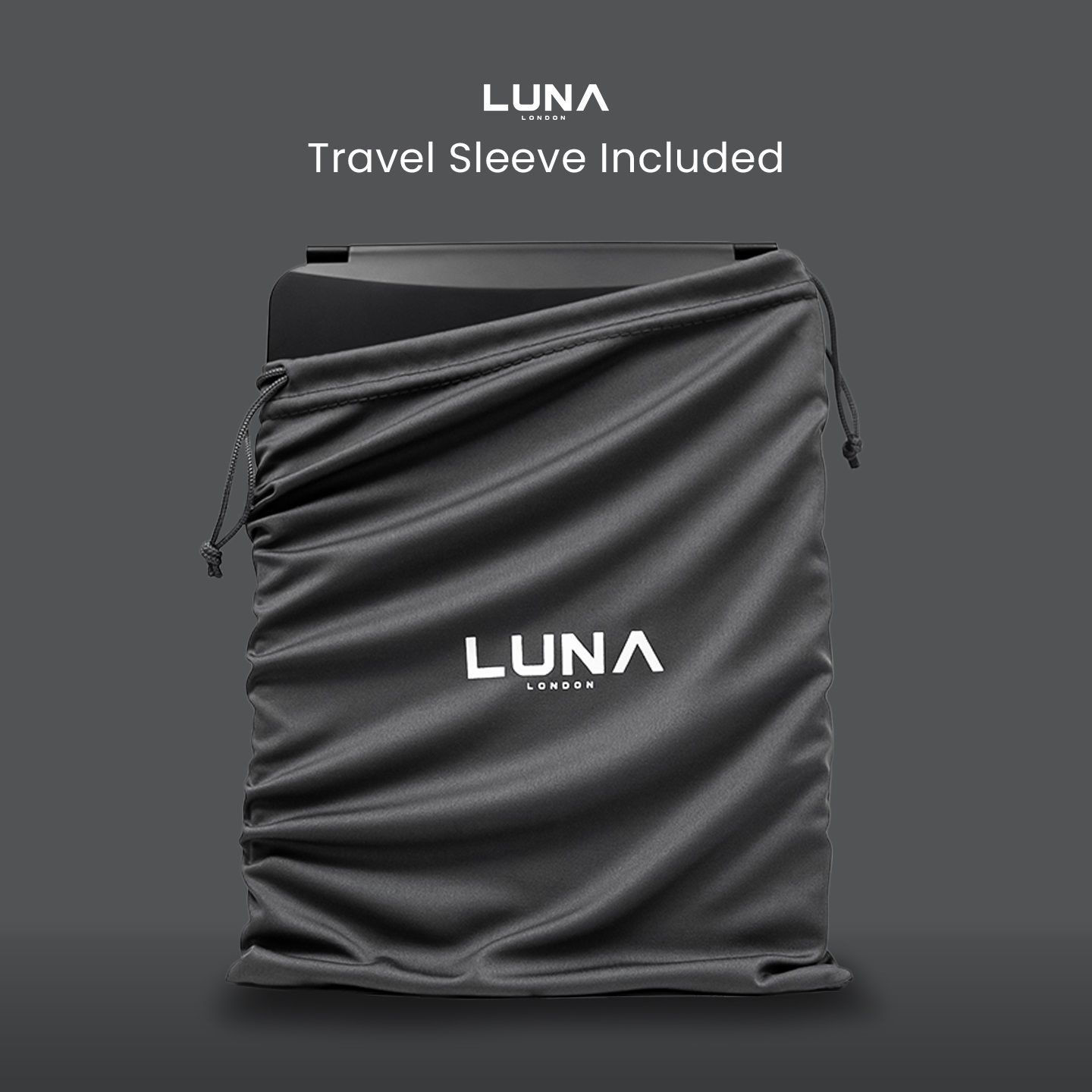 LUNA London Eclipse Travel Mirror | LED Lighted Rechargeable Vanity Makeup Mirror in Black | : 1 Pack