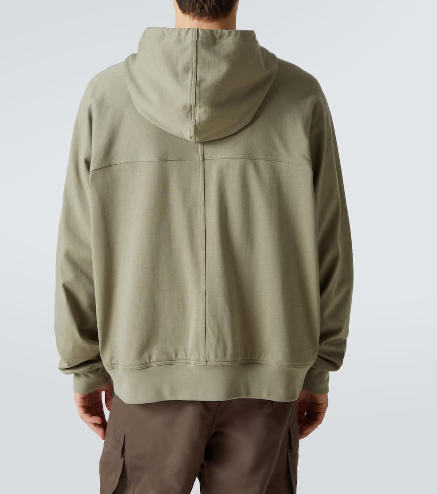 Zip-up cotton jersey hoodie