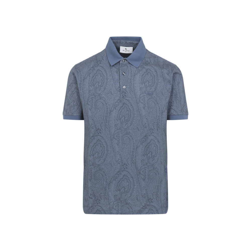 Blue Shirt Collar Polo