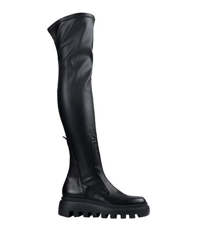 Vic Matiē Woman Boot Black Size 7 Soft Leather, Textile fibers