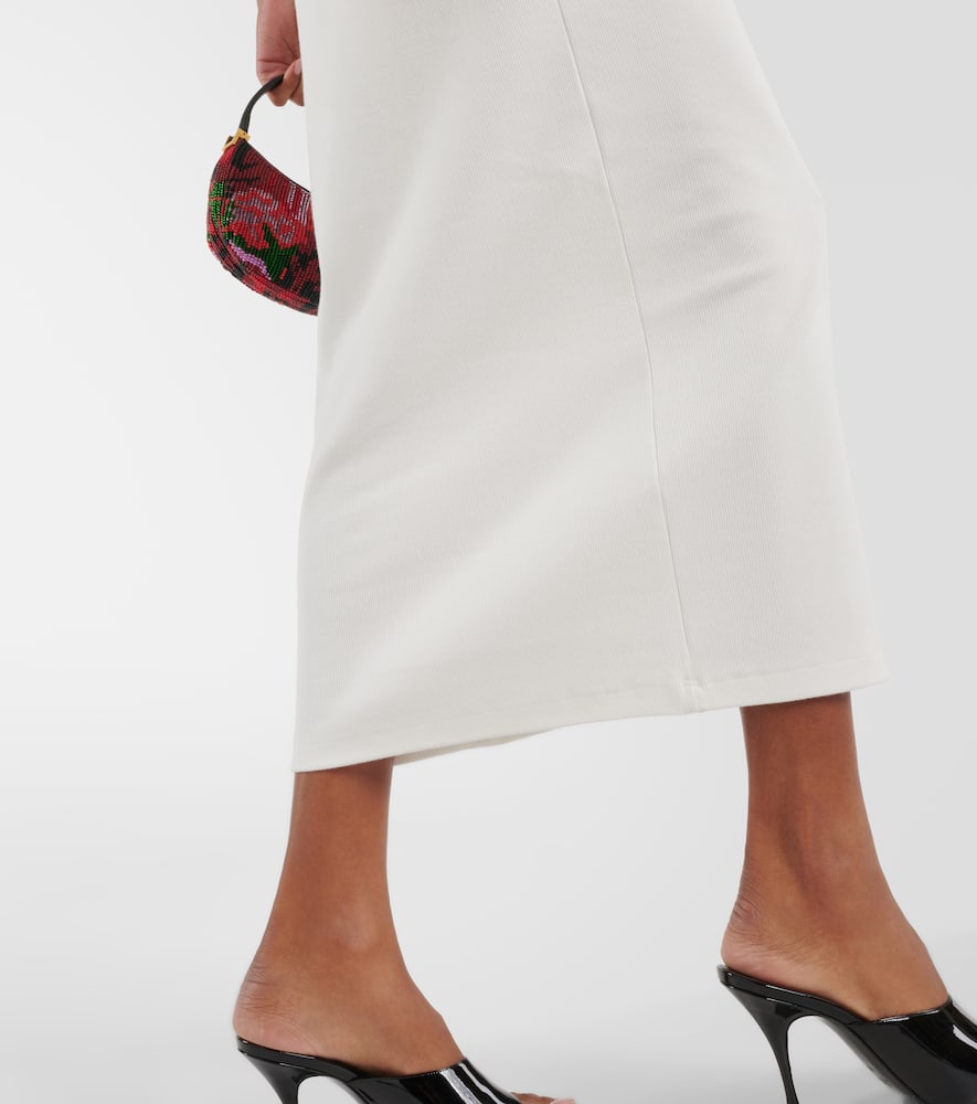 Crochet-trimmed cotton midi dress