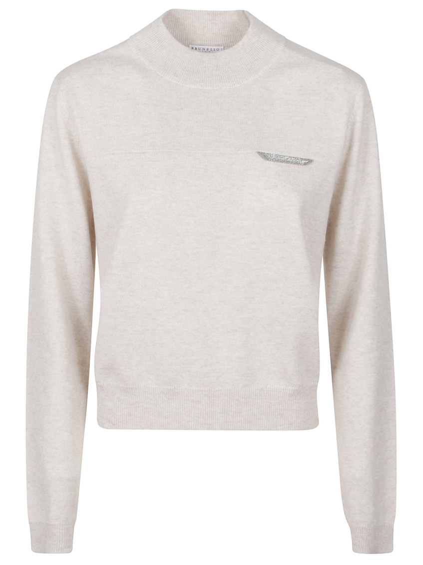 Brunello Cucinelli - crew neck knitwear with ribbed cuffs and he