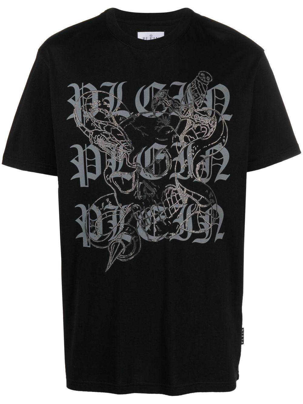 Logo-print crew-neck T-shirt - Black