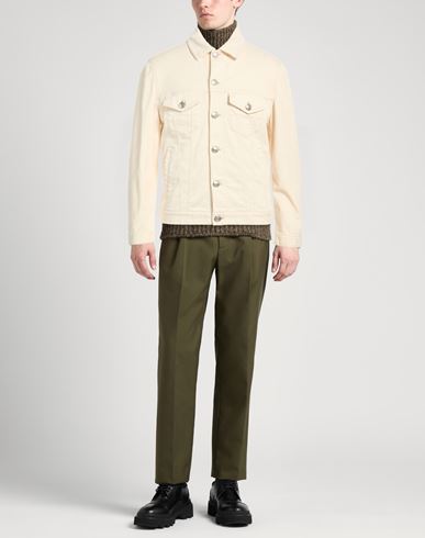 Man Denim outerwear Beige Size 38 Cotton, Elastane
