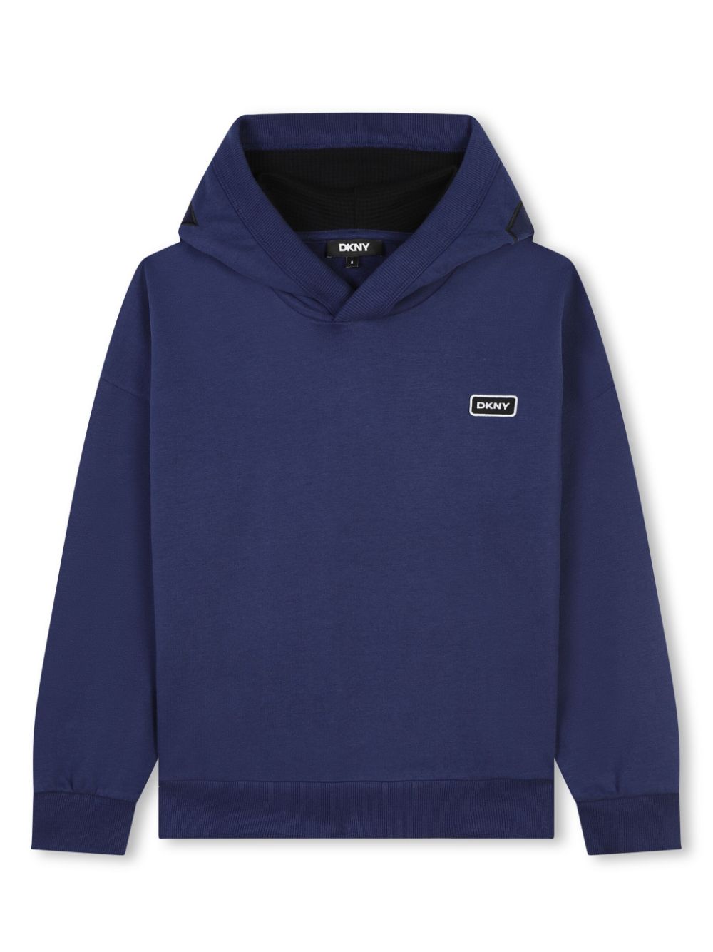 Logo-embroidered cotton hooded sweatshirt - Blue