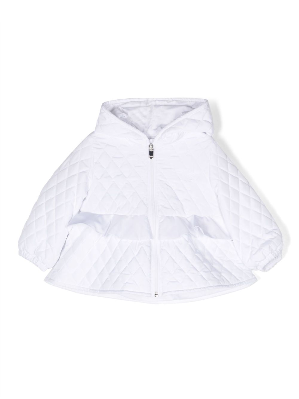Quilted hooded jacket - White