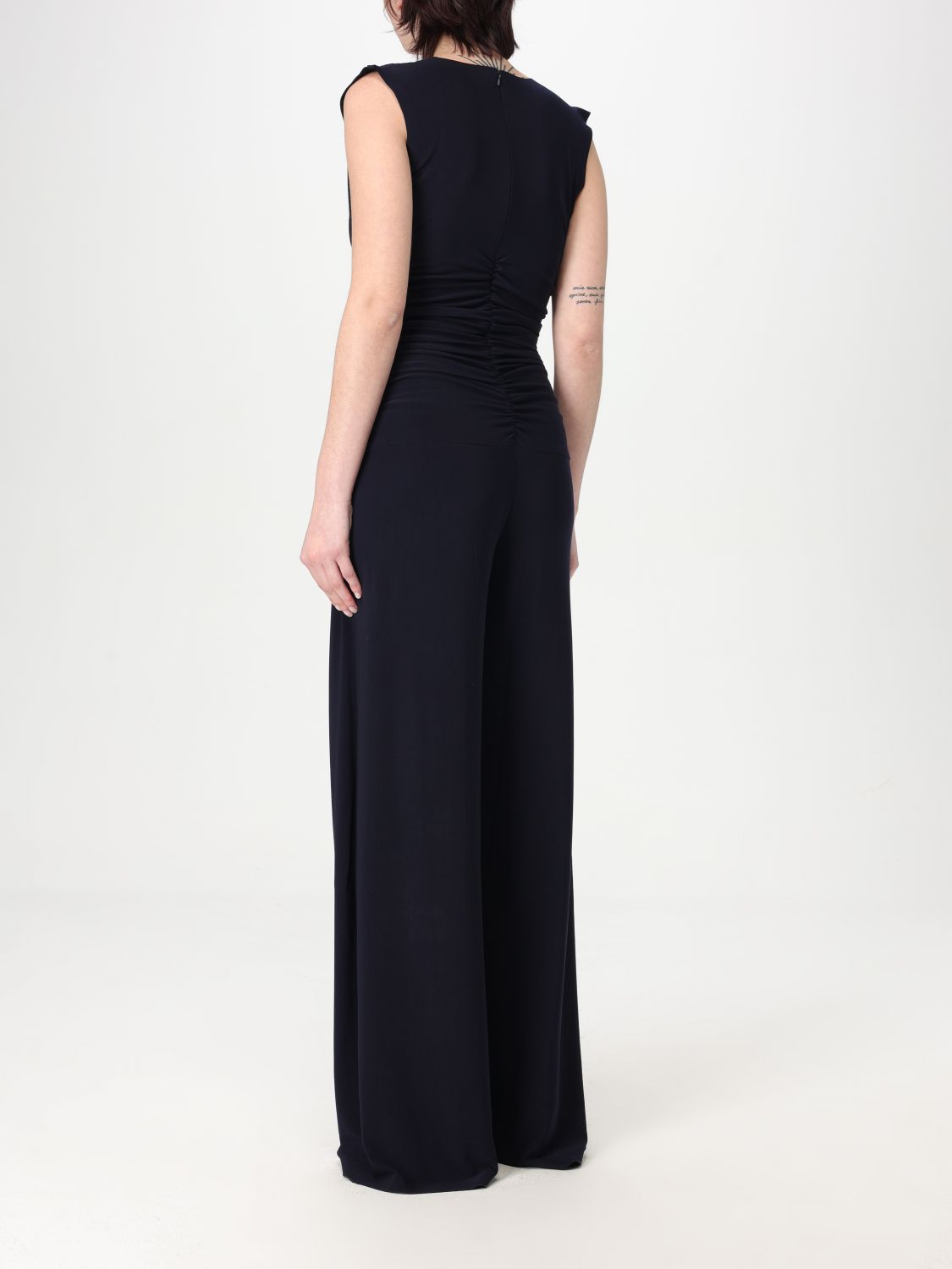 Draped straight-leg jumpsuit - Blue