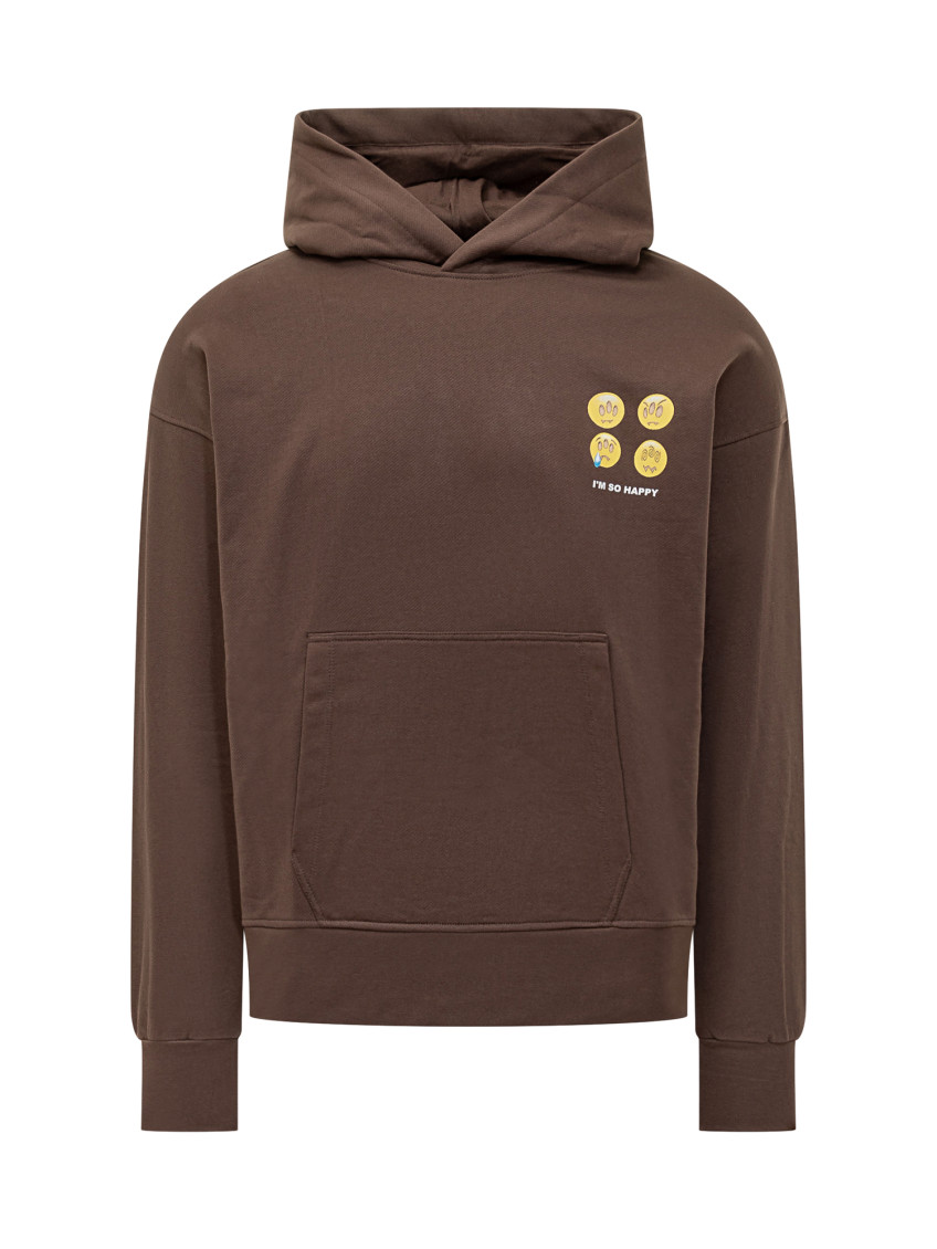 Brown Graphic Hood Sweatshirt