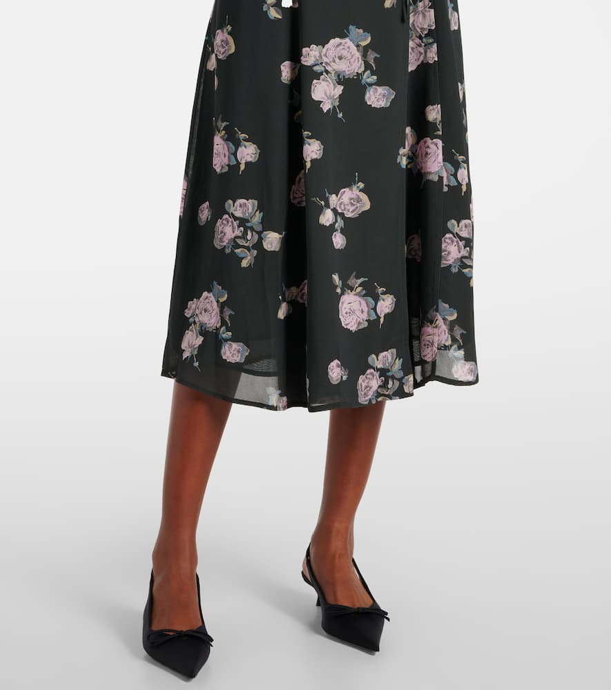 Ganni Floral crêpe wrap dress