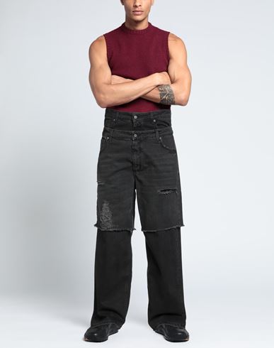 Man Jeans Black Size 34 Cotton