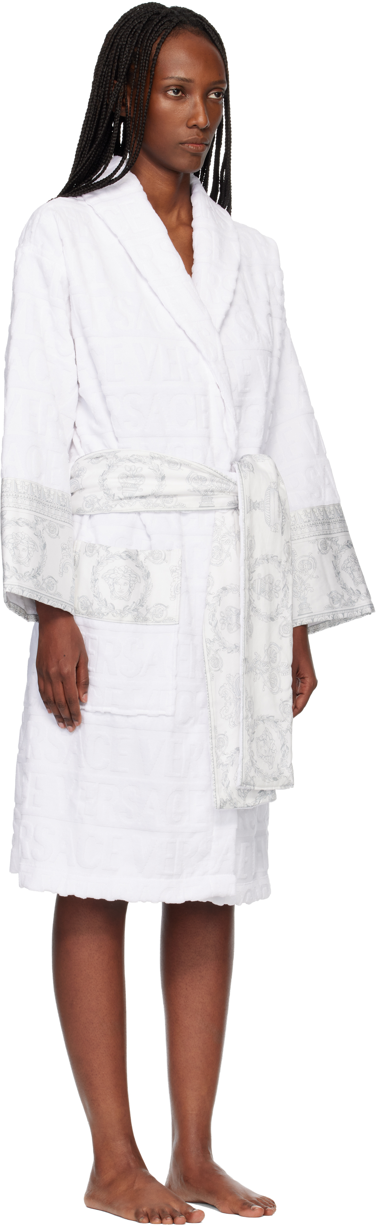 White 'I Heart Baroque' Bathrobe