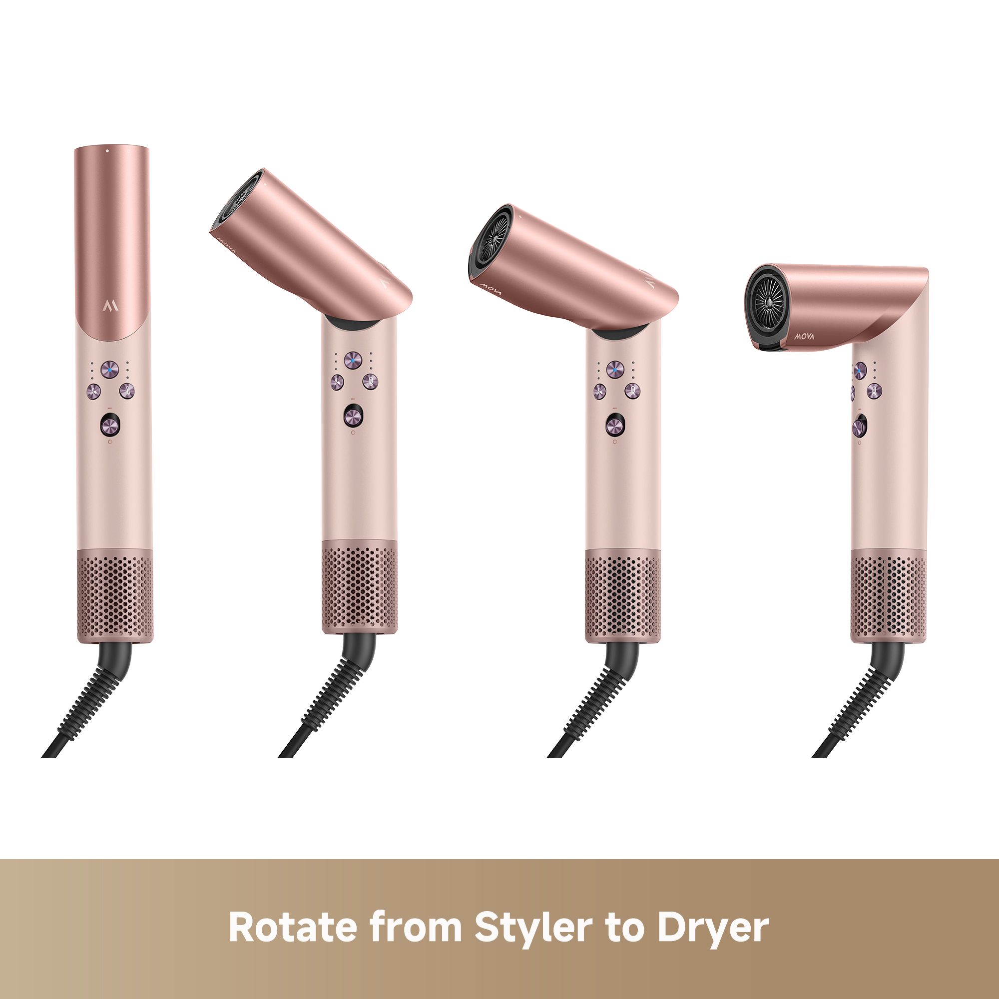 Mova Master 10 Hair Styler With Attachments - Pink