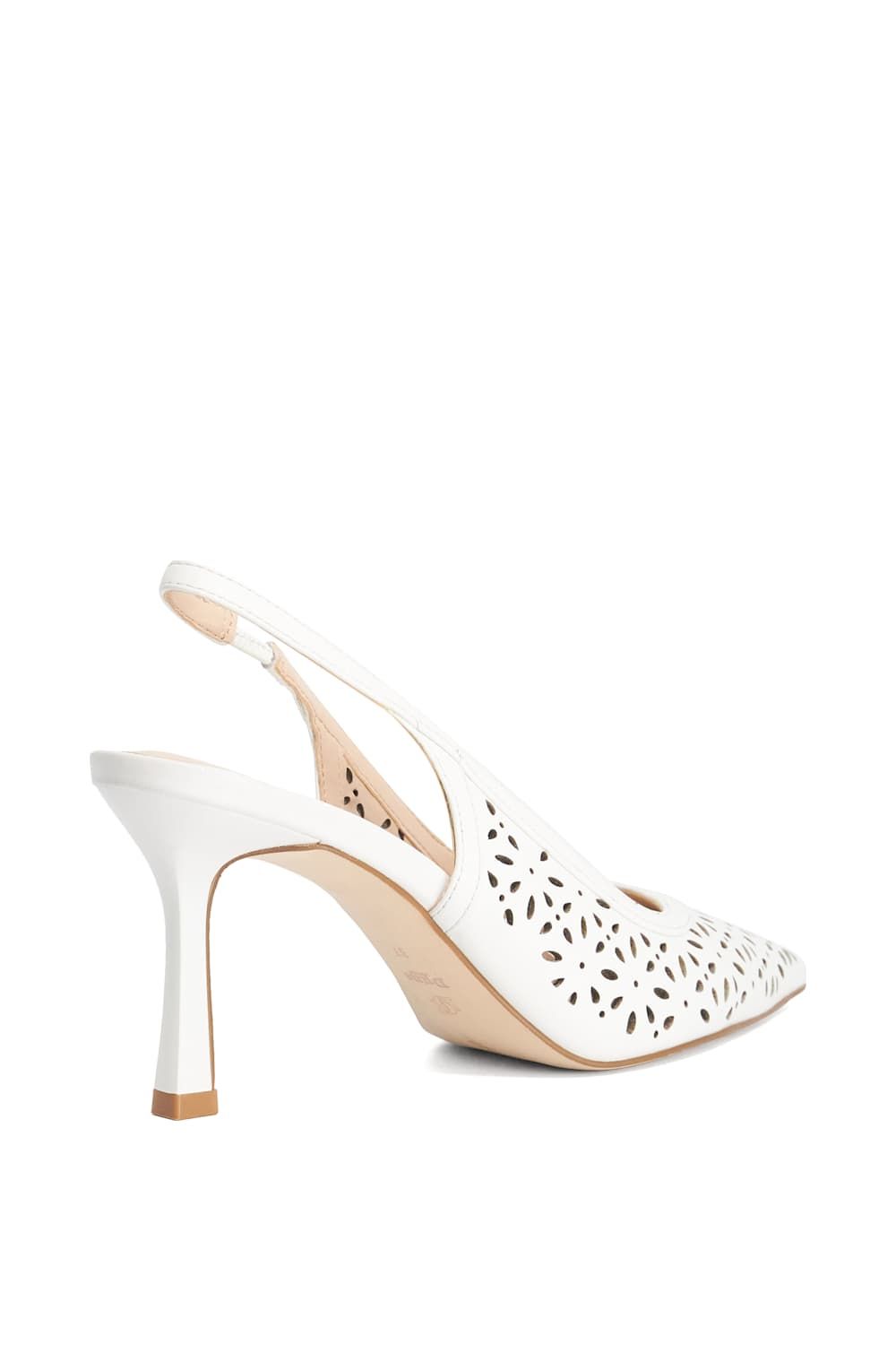 Dune London 'corfu' Leather Heeled Sandals In White