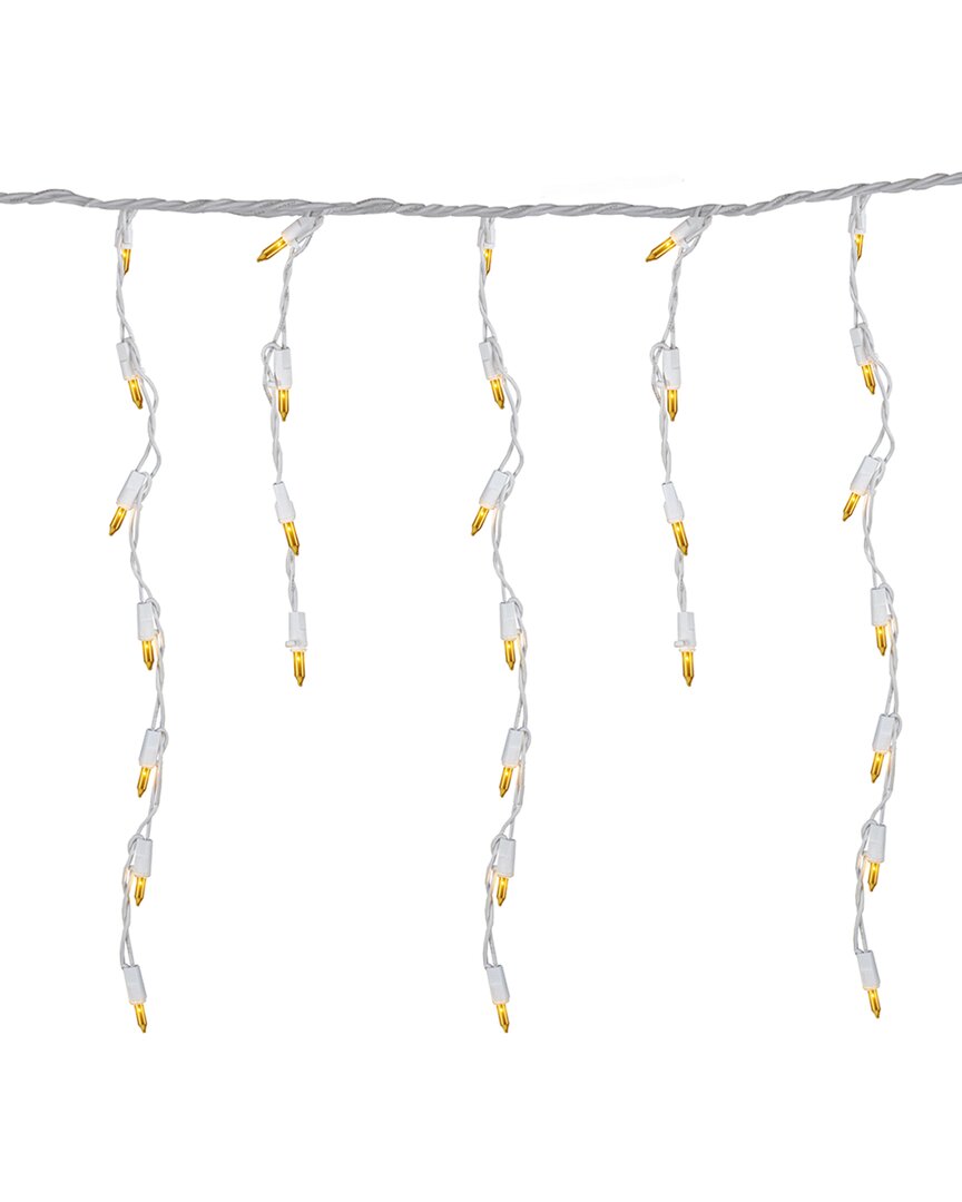 Dnu Unprofitable Northlight 100 Count Opaque Gold Mini Icicle Christmas Lights - 3.5Ft White Wire