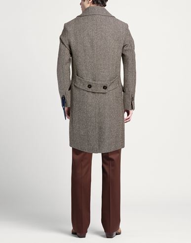 Man Coat Dark brown Size 40 Wool, Synthetic fibers, Polyamide, Cotton, Silk