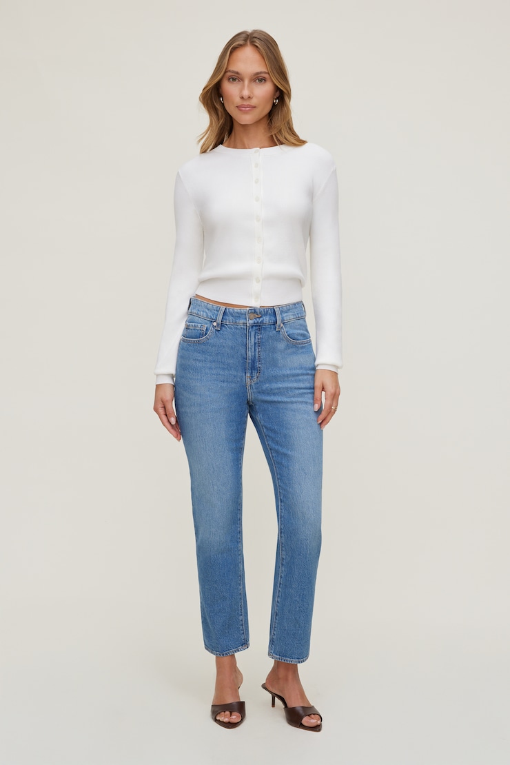 Frenchie High Rise Slim Leg Jeans - Blue - Women Clothing