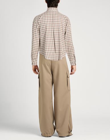 Man Shirt Light brown Size 40 Cotton, Wool