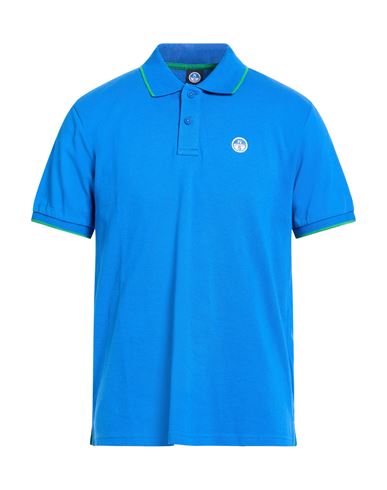 Man Polo shirt Bright blue Size M Cotton