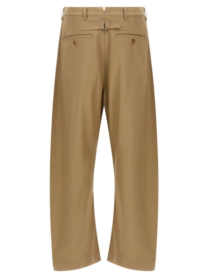 Beige Curved leg pants