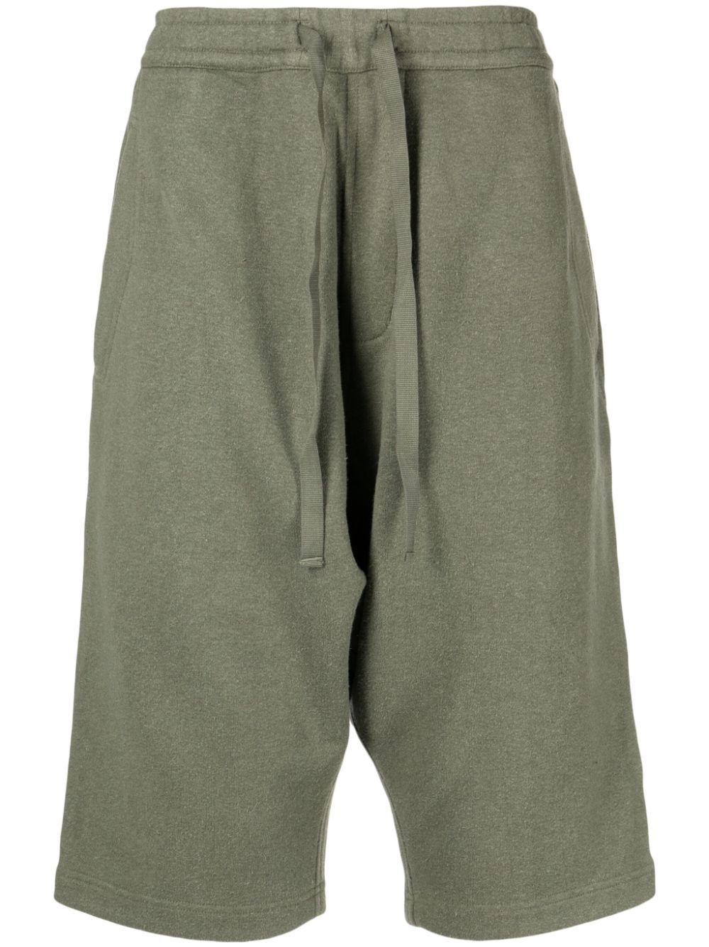 Straight-leg drawstring shorts - Green