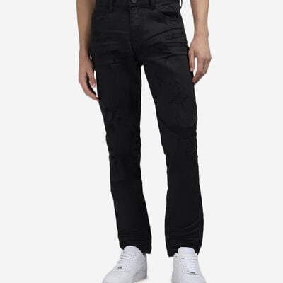 Men's Coated Washed 5Pkt Slim Jeans in Black