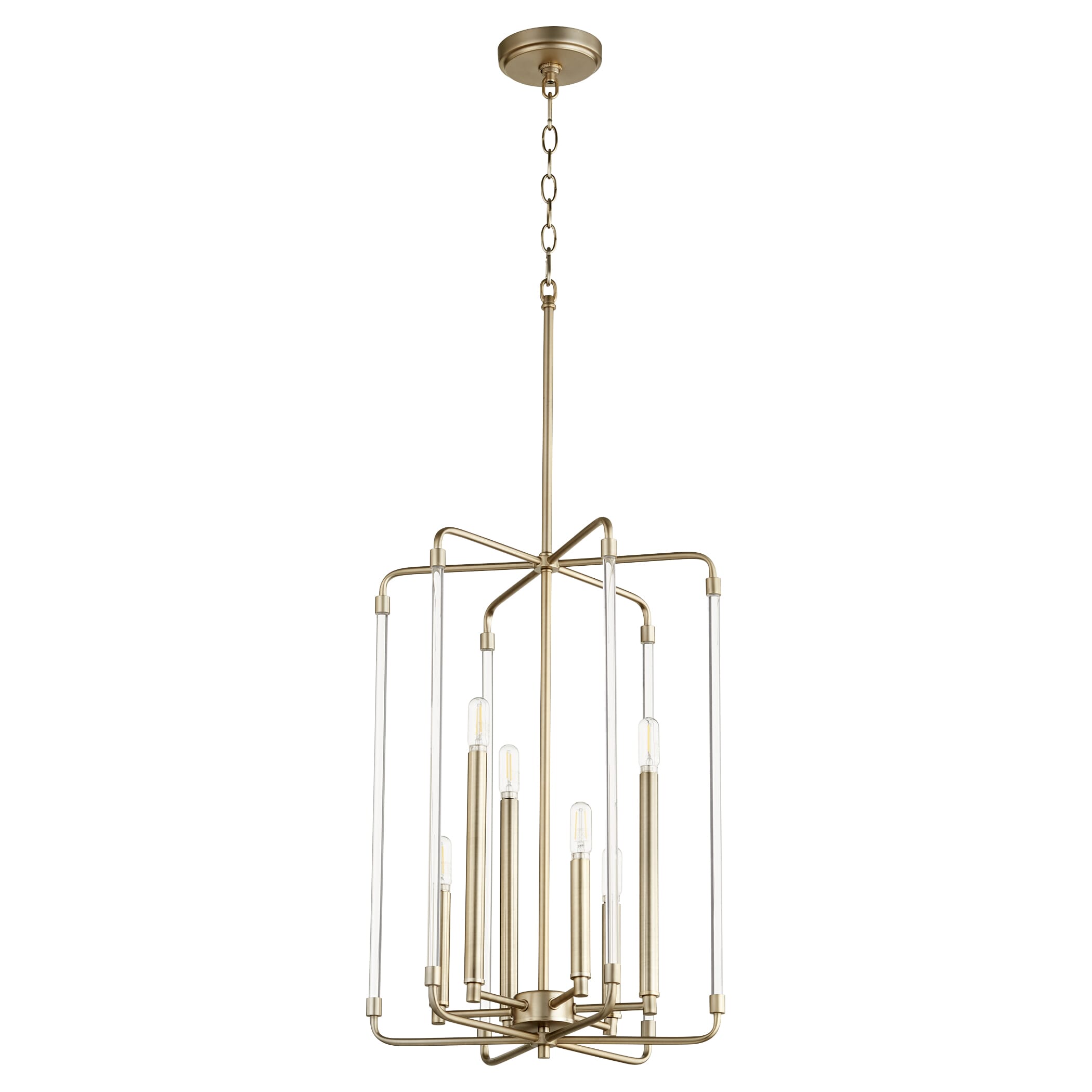 Quorum Optic 6-Light 16" Foyer Light in Aged Bra