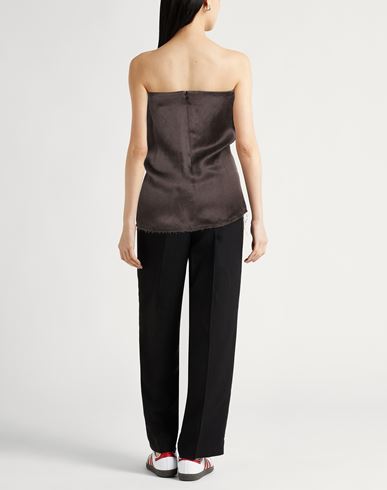 Chocolat Woman Top Chocolate brown Size 6 Viscose, Linen