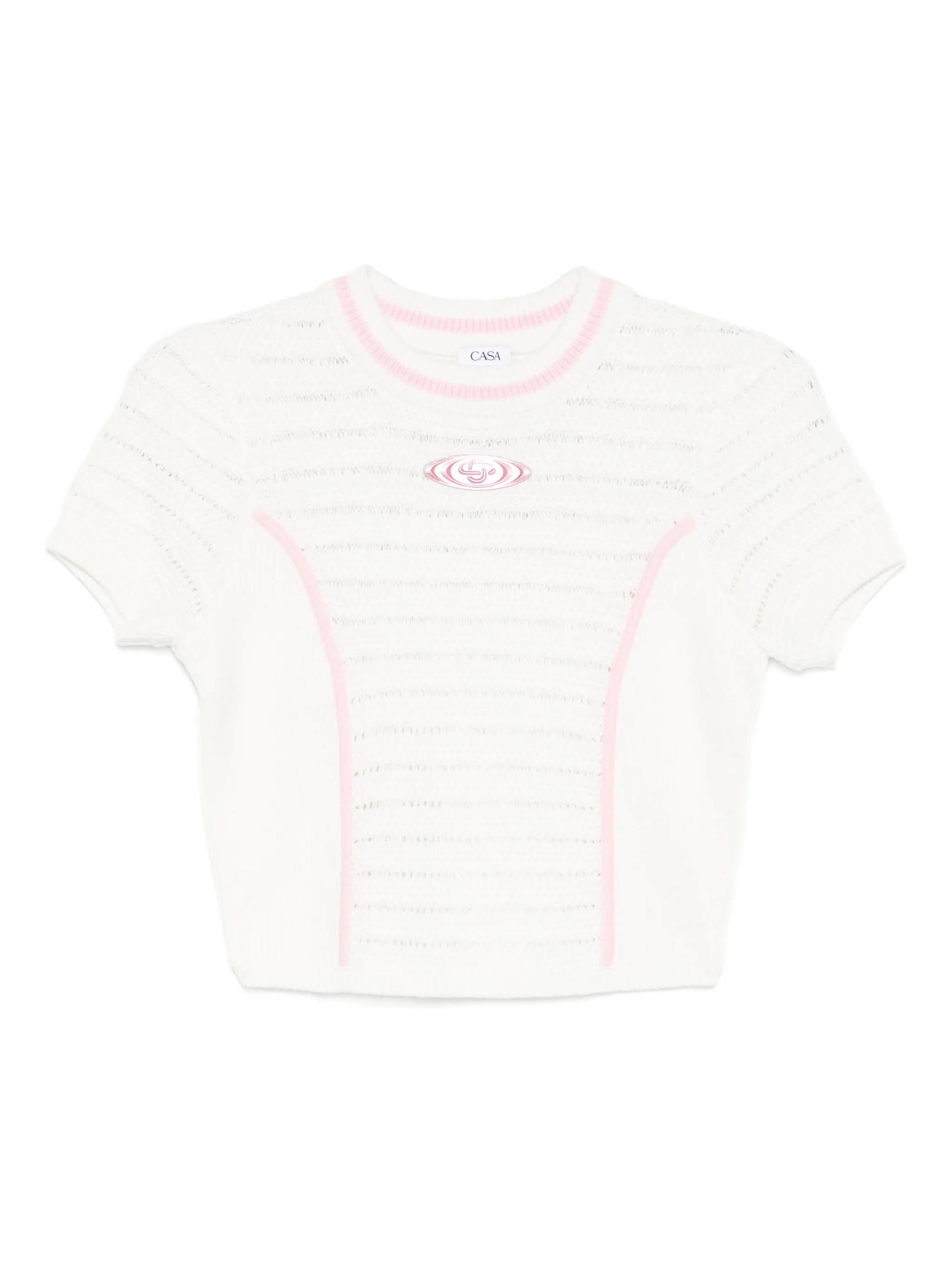 Crop Top with Front Logo Trim Detail