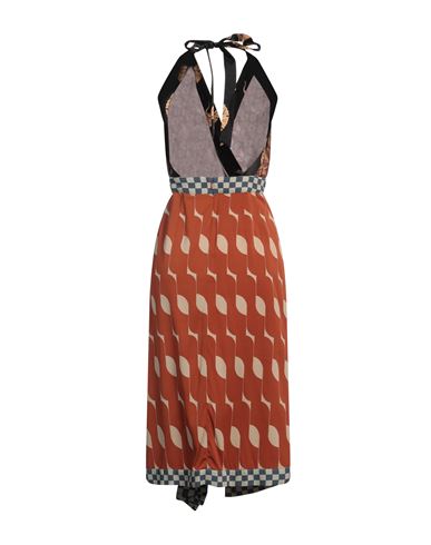 Dries Van Noten Woman Midi dress Brown Size 6 Silk, Viscose, Elastane