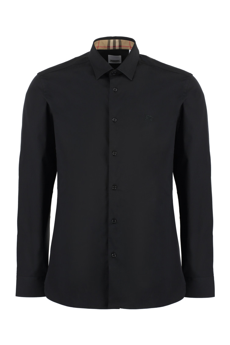Black Slim Solid Shirt