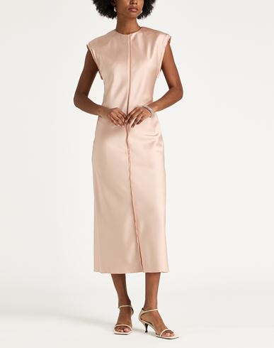 Woman Midi dress Apricot Size 6 Polyester, Elastane