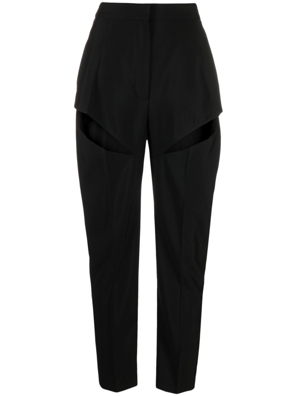 Cut-out tapered trousers - Black